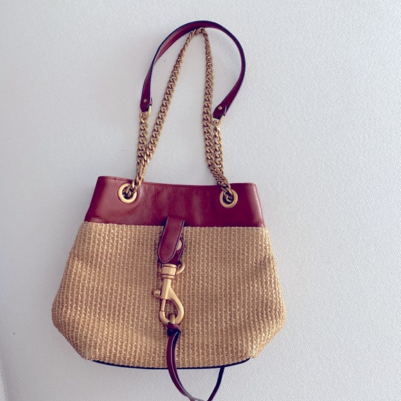 REBECCA MINKOFF EDIE STRAW BUCKET BAG - Picture 5 of 11
